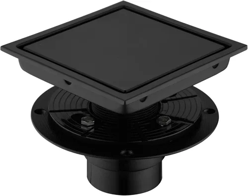 Drenaje de ducha de diseño cuadrado de 6 pulgadas con brida de base de drenaje de ducha ajustable, drenaje de piso de acero inoxidable SUS 304 con