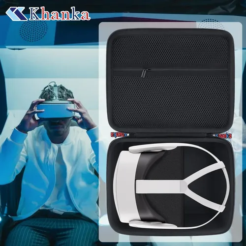 Vista 7 de khanka Funda rígida de transporte para Meta Quest 3Oculus Meta Quest 3s Caja de almacenamiento de viaje EVA a prueba de golpes compatible