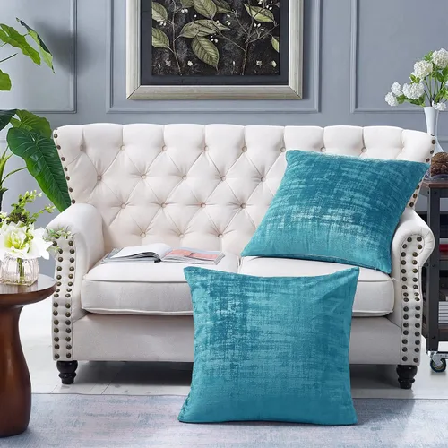 Vista 42 de Home Soft Things Juego de 2 fundas de almohada de terciopelo texturizado, 14 x 26 pulgadas, color verde azulado profundo, fundas decorativas