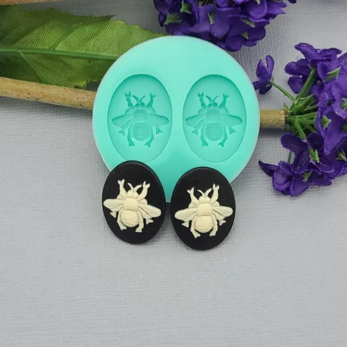 Vista 3 de FS Molde de silicona de marca Bee 2 Cameos flexibles para manualidades, joyería, resina, álbumes de recortes, arcilla polimérica