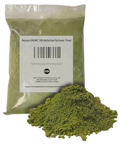 Naturejam Polvo de té verde matcha 100% orgánico, 1 libra a granel, grado culinario prémium para batidos, café con leche y horneado, un gran