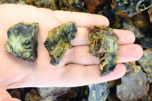 Vista 7 de Fantasia Materiales: 1 libra de piedras en bruto de obsidiana surtidas de México - Vidrio de volcán natural crudo