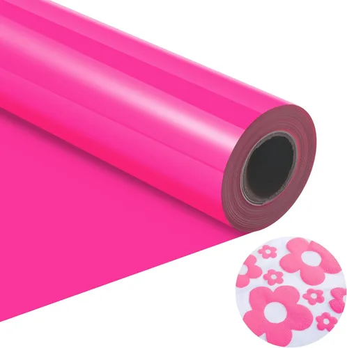 Vista 8 de HTVRONT Rollo de vinilo HTV de transferencia de calor, 12 pulgadas x 20 pies, naranja neón HTV para camisas, vinilo para planchar para todas