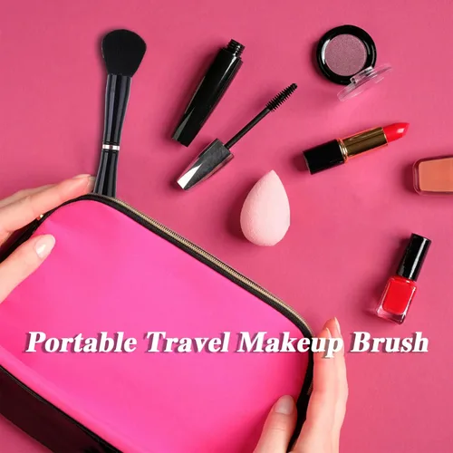 Vista 6 de TIESOME Juego de brochas de maquillaje 4 en 1, brocha para base, brocha para rubor, sombra de ojos, brocha para polvo, cepillo corrector todo
