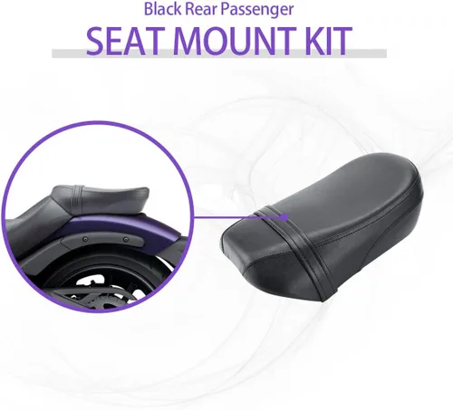 Vista 6 de Asiento de pasajero para Kawasaki Vulcan S 650 VN650 2015-2025, comodidad de larga distancia, impermeable, fácil de instalar con herrajes