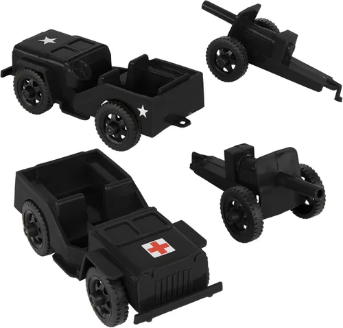 Vista 5 de TimMee Combat Patrol Willys & Artillery - Juego negro de 4 piezas fabricado en Estados Unidos
