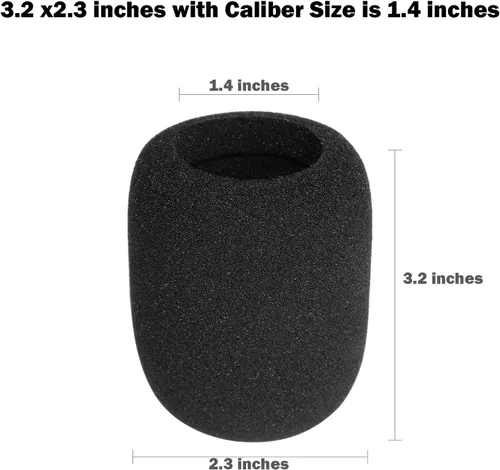 Vista 5 de ChromLives Cubierta de micrófono Cubierta de espuma para parabrisas de micrófono, color negro, grado superior, paquete de 6