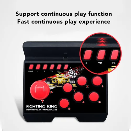 Vista 4 de Luqeeg Wired Game Joystick, 4 in 1 Spherical Joystick, Wired Game Controller Game Fighting Joystick Stick Controller Game Machine Accessories for