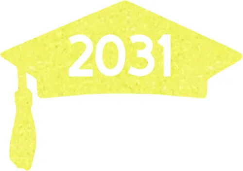 Vista 24 de Class of 2031 Graduation Cap Decal, Graduation T Shirt Transfer, DIY Graduate Shirt Patch, Grad Tshirt Sticker, HTV Vinyl Applique, Pick