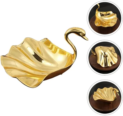 Vista 7 de Bandeja de café dorada para decoración de escritorio, bandejas de joyería, bandejas para comida, bandeja de escritorio, bandeja decorativa