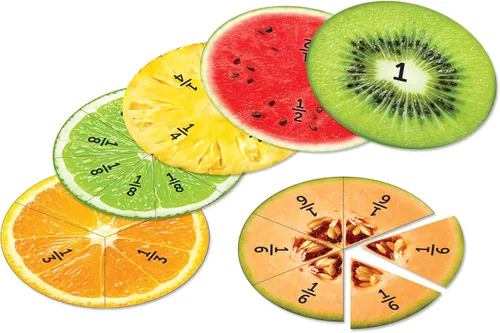 Vista 3 de Learning Resources Fracciones magnéticas de frutas: manipuladores matemáticos, suma y resta, juegos de matemáticas, fracciones para niños