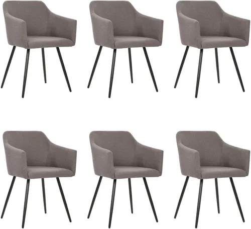 Vista 14 de Modern Dining Chairs Set of 4 Brown Fabric Upholstered Kitchen Chairs with Black Metal Frame for Dining Room and Kitchen Use