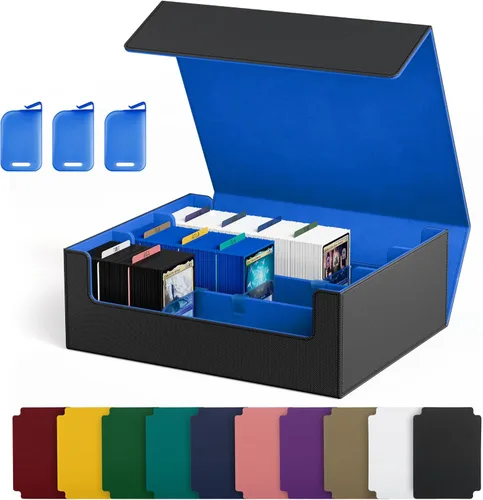 Vista 20 de Caja de almacenamiento de tarjetas UAONO para cartas de intercambio, estuche de cubierta de cartas de comandante de más de 1800 de cuero PU, soporte