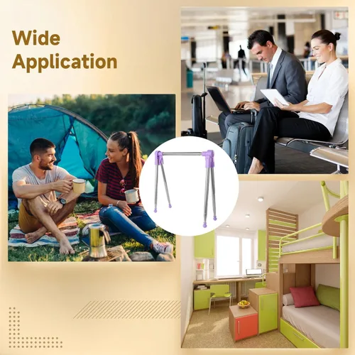 Vista 3 de Adjustable Portable Clothes Drying Rack, Compact Folding Design In Stainless Steel, Lightweight For Easy Travel, Perfect For Drying Anywhere