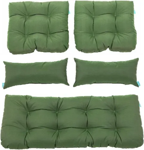 Vista 10 de QILLOWAY - Cojines de asiento de mimbre para patio al aire libre, juego de sofá, dos almohadas en forma de U, dos almohadas lumbares para muebles