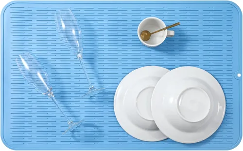 Vista 15 de MicoYang Alfombrilla de Silicona para Secar Platos de Múltiples Usos, Fácil de Limpiar, Ecológica, Alfombrilla de Silicona Resistente al Calor