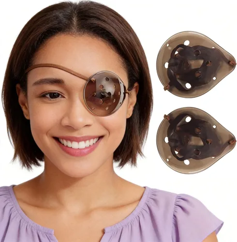 Vista 10 de AMZVIO 2 protectores de ojos para después de la cirugía de cataratas, parche de plástico transparente oscuro con correa para dormir de adultos