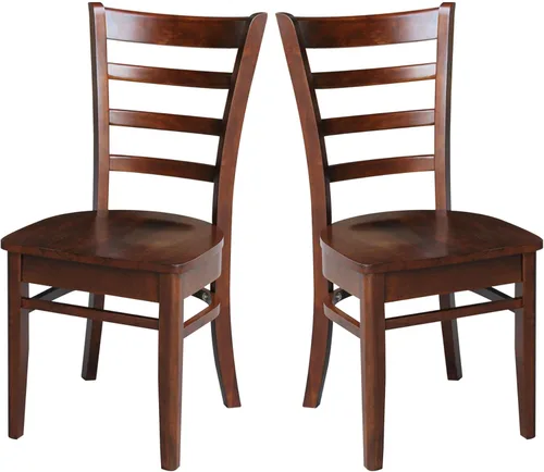 Vista 16 de IC International Concepts Juego de dos sillas auxiliares Emily, color nogal/carbón lavado