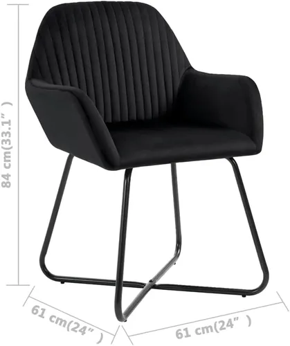 Vista 2 de Dining Chairs Set of 2, Black Velvet Upholstered Kitchen Chairs, Modern Design for Dining Room, Comfortable Seating, Easy Assembly
