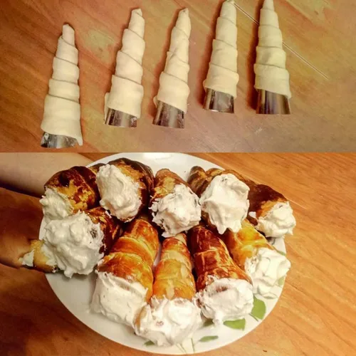 Vista 5 de Moldes de croissant para cuernos de crema de acero inoxidable, 10 unidades, herramientas para hornear en espiral NUOMI