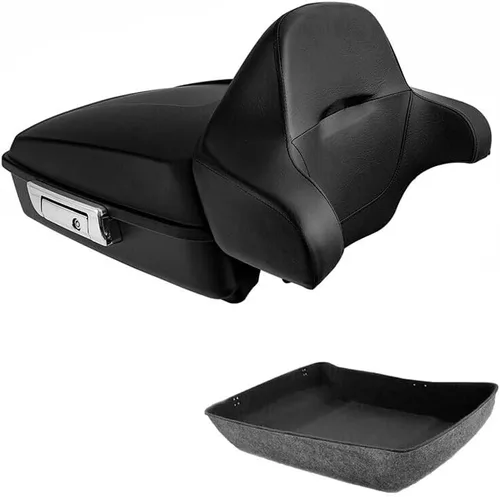 Vista 12 de TCMT Negro mate 10.7 "almohadilla del respaldo del maletero para Harley Tour Pak Touring Glide 14-25