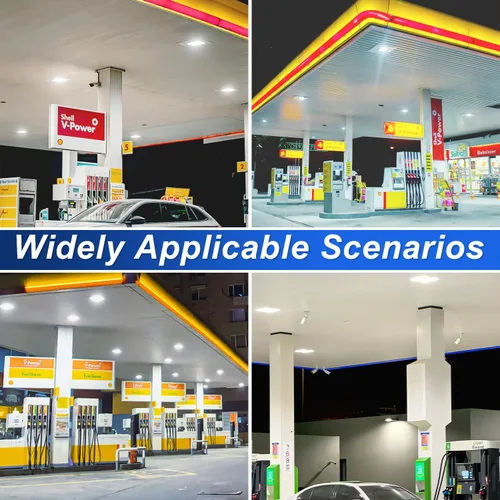 Vista 9 de 150W LED Canopy Light, 21000LM 5700K, Surface Mount LED Gas Station Carport Ceiling Light [600W HID/HPS Equiv.], IP65 Rated High Bay Parking Garage