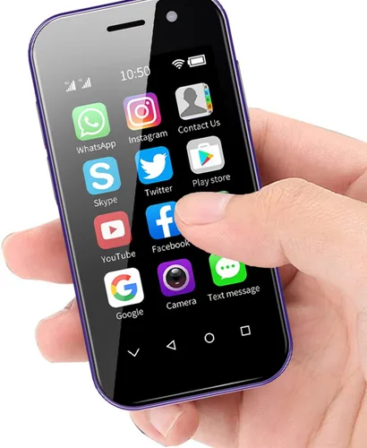 Vista 6 de Longben Mini Smartphone Desbloqueado Teléfono Celular 3.0 Pulgadas Android 4G Pequeño Móvil Quad Core Pequeño Teléfono Dual SIM (Negro, 16, GB)