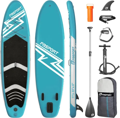 Vista 15 de FBSPORT Tabla de remo de pie prémium de 11 pies, tabla de yoga con accesorios de SUP y bolsa de transporte, amplia posición, control de surf