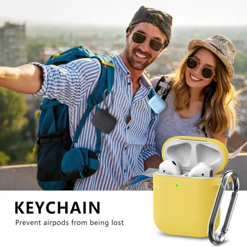 Vista 6 de Ljusmicker Funda para Estuche de Airpods 2 y 1 con Kit de Limpieza, Funda Protectora de Silicona Suave para Estuche de Carga de Apple AirPods