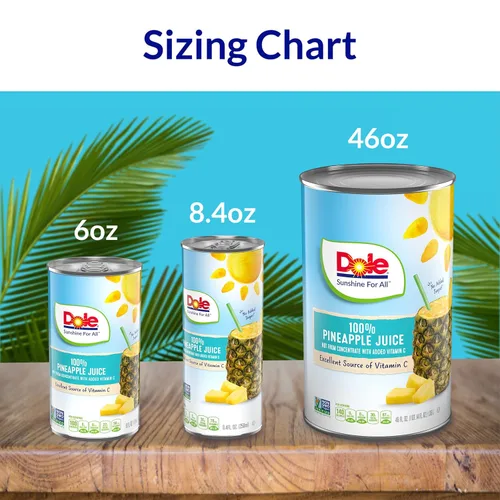Vista 6 de Dole 100 jugo de piña 6 onzas líquidas 6 latas