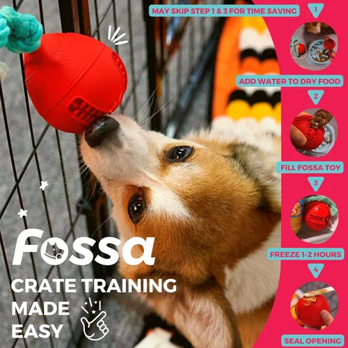 Vista 8 de Fossa Juguetes interactivos para perros, ayudas de entrenamiento para cachorros, dispensador de golosinas de rompecabezas con cuerda, juguetes