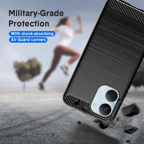 Vista 3 de Designed for Xiaomi Poco X8 Pro Max Case,Flexible TPU [Brushed Texture] [Anti-Slip] Shockproof Military Protection Bumper Phone Case,Slim Case Cover