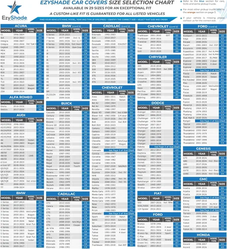 Vista 4 de EzyShade Funda impermeable para automóvil SUV de 10 capas para todo tipo de clima. Consulta la tabla de tallas del vehículo para un ajuste preciso.