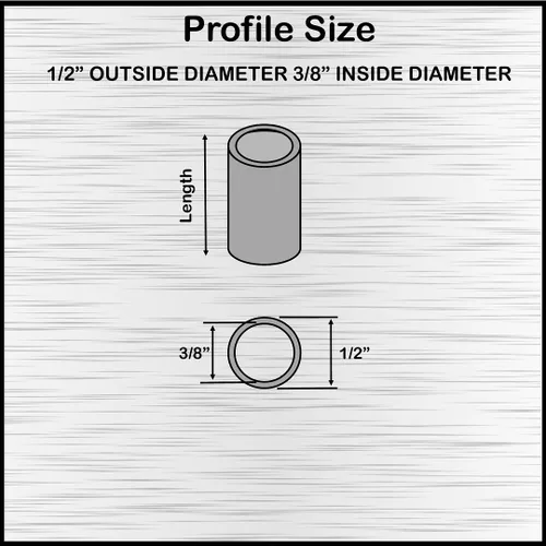 Vista 2 de Espaciador de aluminio negro de 1/2 pulgada de diámetro exterior x 3/8 pulgadas de diámetro interior x elige tu longitud, espaciador redondo sin