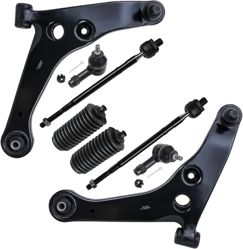 Vista 340 de Detroit Axle - Kit de ocho piezas - brazos de control de suspensión inferior delantero y trasero con juntas de bolas, extremos de barras