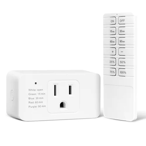 GMY Interruptor de atenuación enchufable para lámpara con temporizador, regulador de intensidad interior con control remoto para luces de cadena,