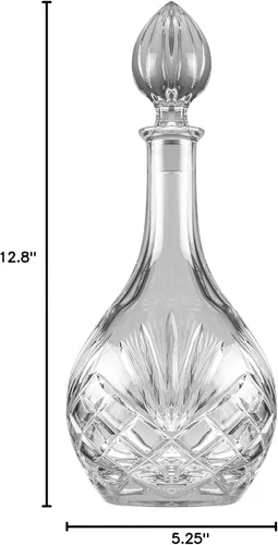 Vista 8 de Barski - Corte a mano - Boca soplada - Cristal - Decantador de vino - 32 oz. - Hecho en Europa