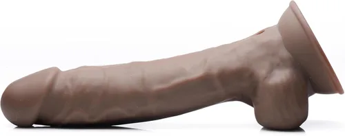 Vista 2 de Consolador vibrador de silicona hipoalergénica Silexpan de 9 pulgadas - Oscuro