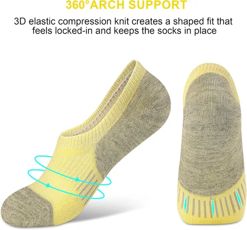 Vista 4 de Calcetines deportivos para mujer, calcetines de corte bajo para el tobillo, 5-6 pares