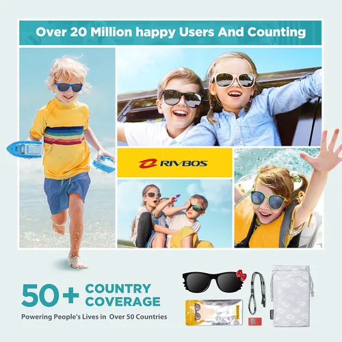 Vista 6 de RIVBOS RBK002 - Lentes de sol para niños y niñas, con correa polarizada, protección UV, flexible, de goma