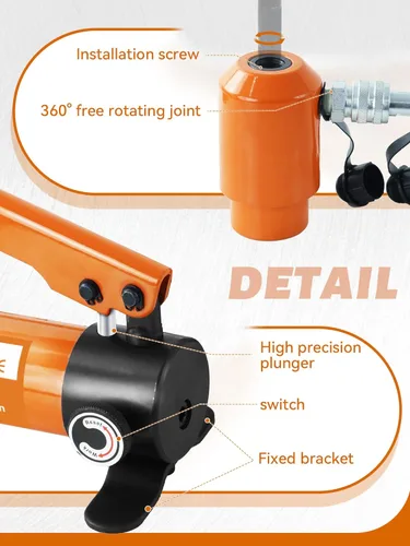 Vista 2 de AMZCNC Kit de punzonadora hidráulica de 15 toneladas de 1/2 a 4 pulgadas, herramienta de perforación manual con 10 troqueles (15T (1/2 "~ 4"))