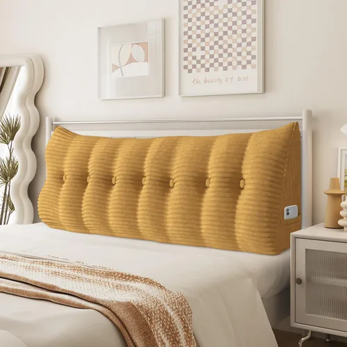 Vista 42 de Almohada de cuña para sentarse en la cama, almohada de lectura para adultos, soporte para respaldo, almohada de cabecero, sofá cama, cojín de Negro