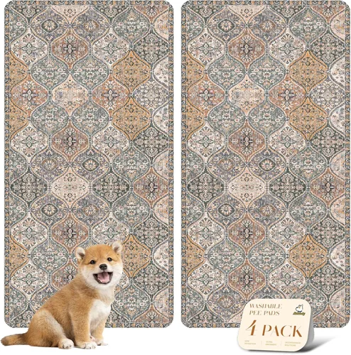 Vista 36 de nunubaby Almohadillas reutilizables para orina de perros, para jaulas y pisos, Almohadillas lavables para orina de perros, elegantes, Beige