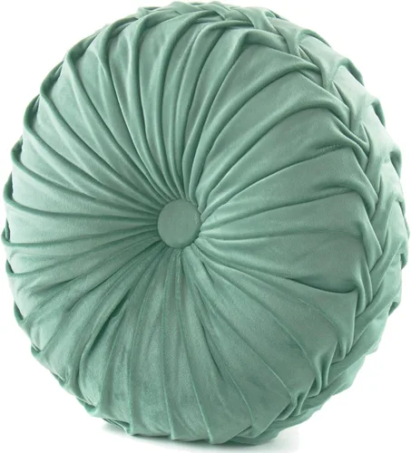 Vista 13 de Almohada redonda de terciopelo para decoración del hogar, cojín redondo de calabaza plisada suave para el suelo, para sofá, silla, cama o automóvil