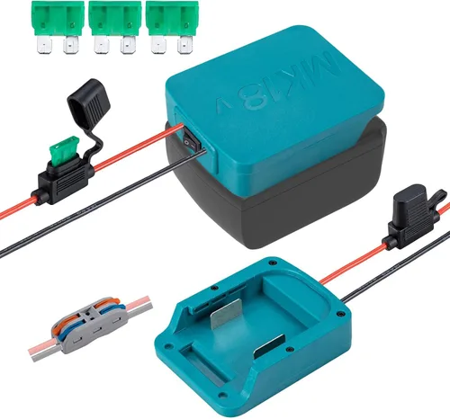 Vista 8 de Power Wheels Adaptador de batería para baterías Kobalt de 24 V Max, terminales de cable de calibre 14 con protección de fusible de 30 A, se adapta a