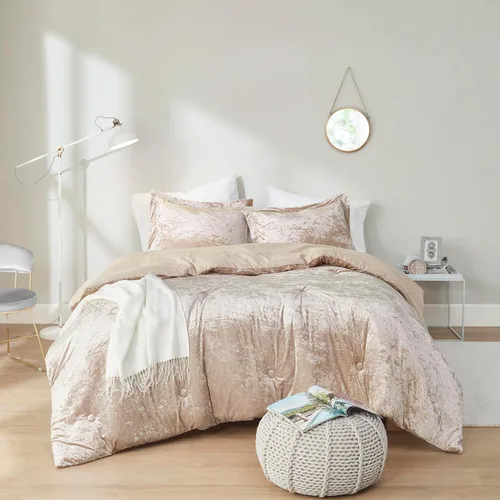 Vista 11 de Comfort Spaces Juliette Luxe - Juego de edredón de terciopelo exuberante con reverso de microfibra cepillada suave, juego de ropa de cama