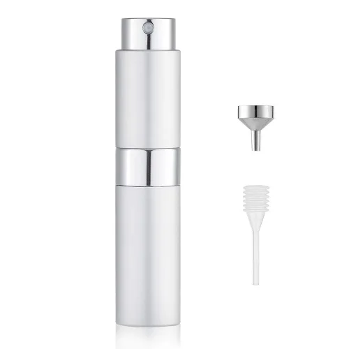 Vista 8 de LISAPACK Botella de spray de perfume de 8 ml con atomizador para viajes, dispensador de colonia recargable vacío, rociador portátil (Azul)