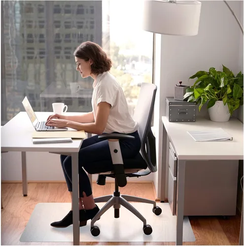 Vista 7 de Marvelux Tapete antideslizante para silla para suelos duros, 29 x 46 pulgadas, protector de piso de madera dura de oficina blanco duradero