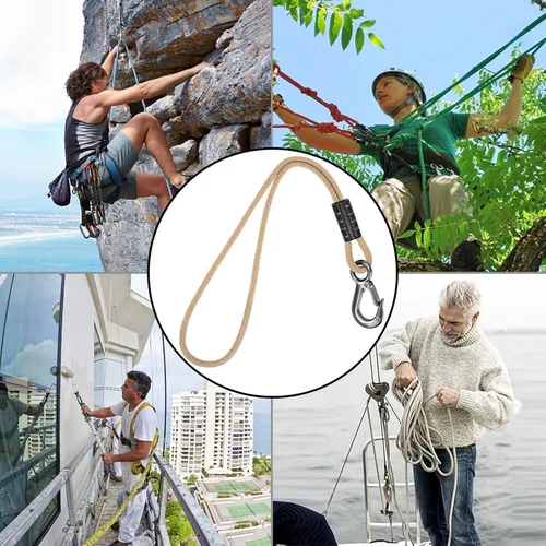 Vista 7 de BeneLabel 1 Pieza Cuerda para Columpio de Árbol, 19 pulgadas, Correa Colgante para Columpio de Hamaca de Árbol, Gancho Resistente, para Accesorios