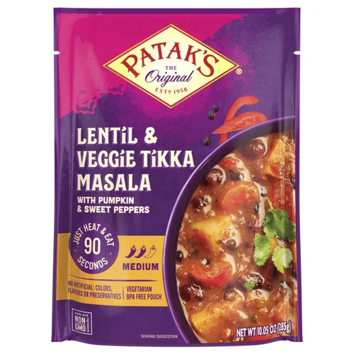 Vista 11 de Patak's Butter Chickpeas & Veggies – Comida vegetariana lista para comer – Curry indio suave con garbanzos, espinacas y verduras – Comida